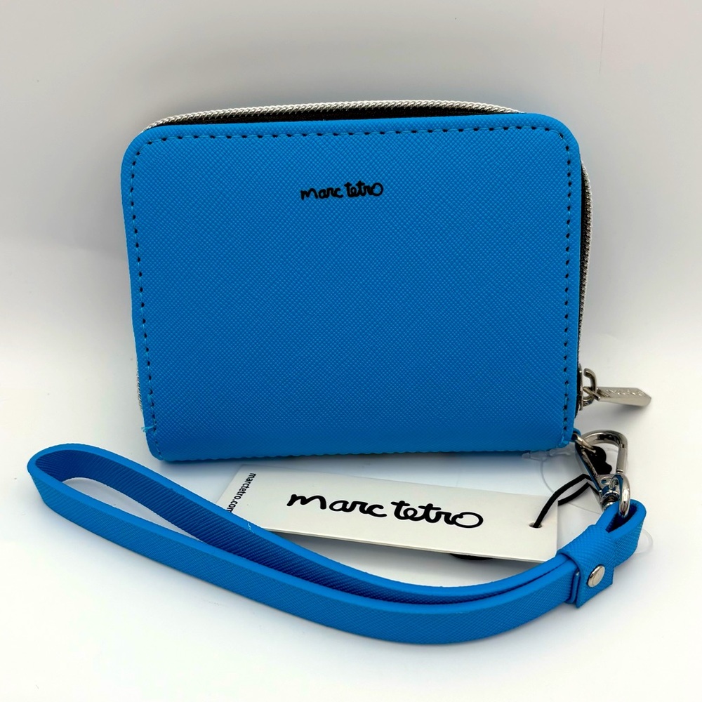 Marc Tetro Schnauzer Dog Blue Zipper Wallet NWT - Picture 2 of 4